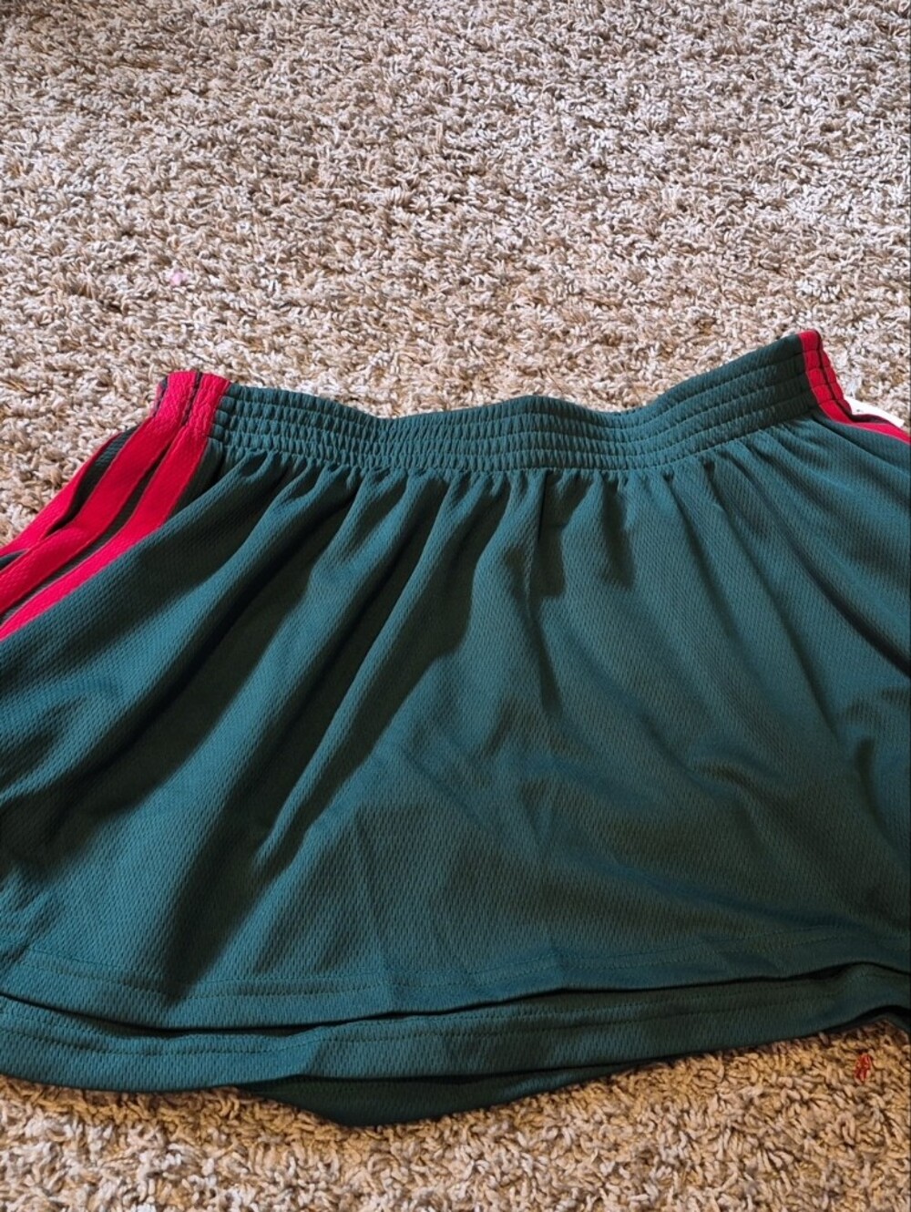 Adidas Women's Green Athletic Skirt with Red Stripe